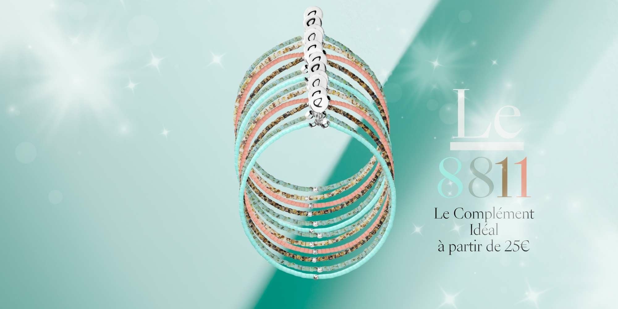 Bracelet élastique  DORIANE BIJOUX, créations artisanales en Argent 925 Miyuki (1)